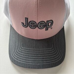Jeep Pink Front Panel with Gray Bill Trucker Hat